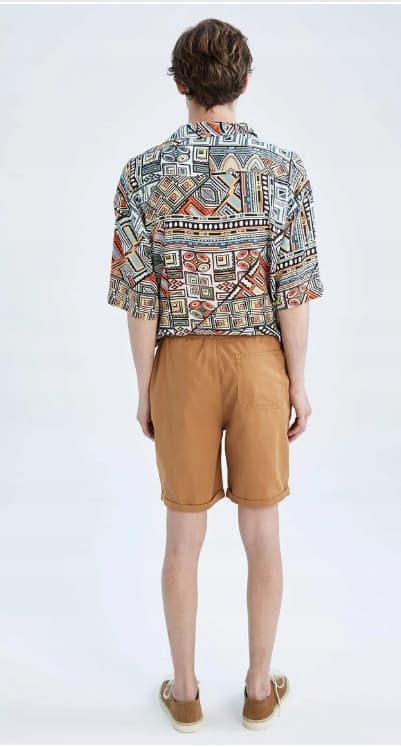 Defacto herre brune, afslappede, glatte bomuldsshorts 44 3H2G2_B* T1A
