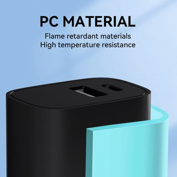 Wozinsky WGWCB USB-A USB-C 20W Vægoplader - Sort