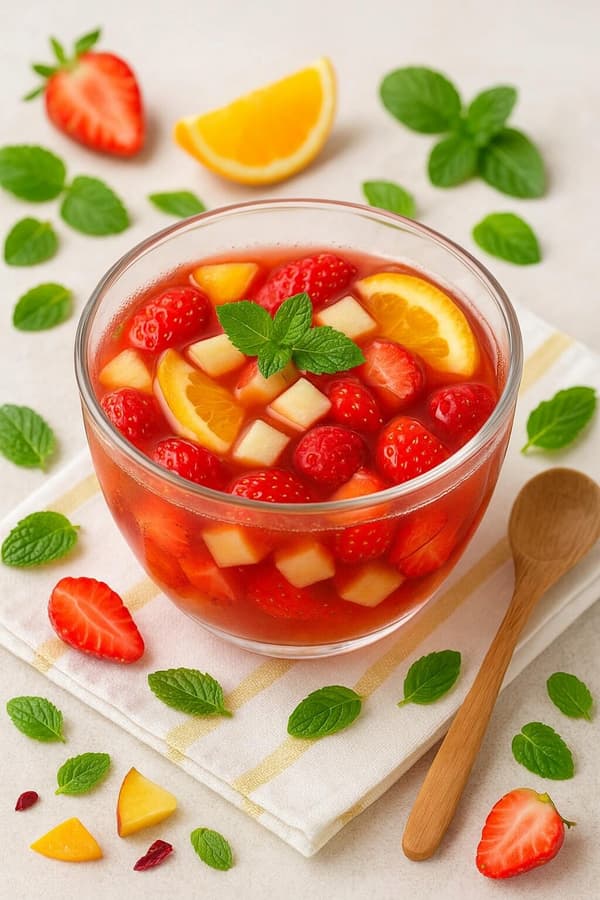 Fruktte Sommar Kompott 100 g Äpple Apelsin Ringblomma Jordgubb
