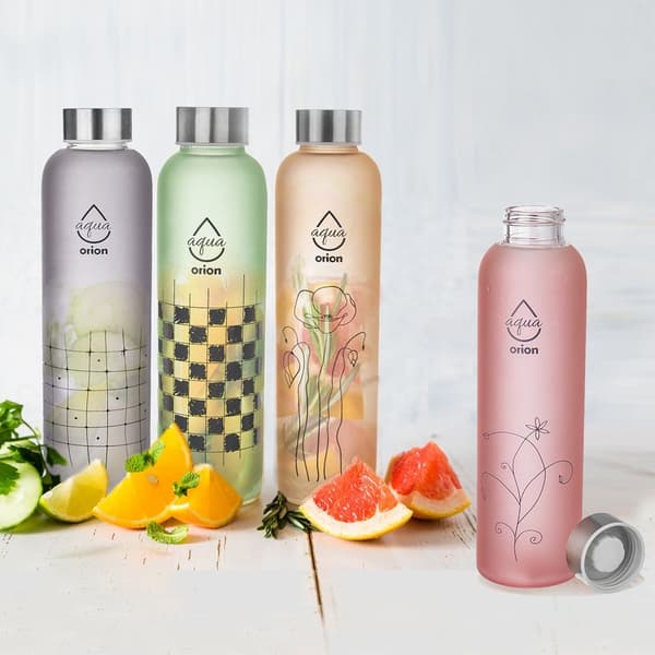 lasinen vesipullo vihreä 600 ml