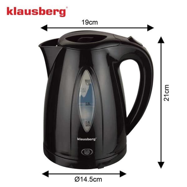 ELKEDEL 1,2L KLAUSBERG KB-9001 SORT
