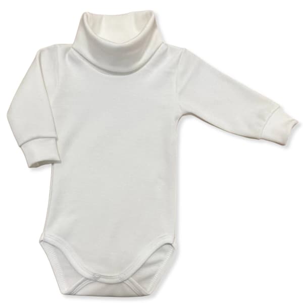 Body med turtleneck 80 spädbarn långärmad turtleneck crem