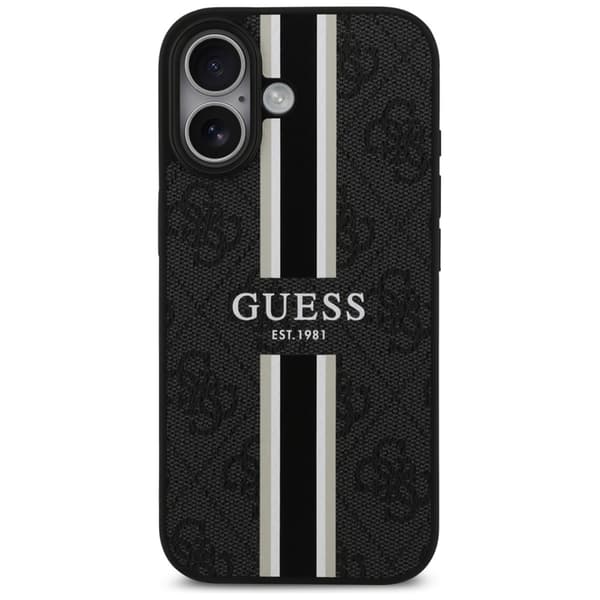 Guess 4G Printed Stripes MagSafe - iPhone 17 -kotelo (musta)
