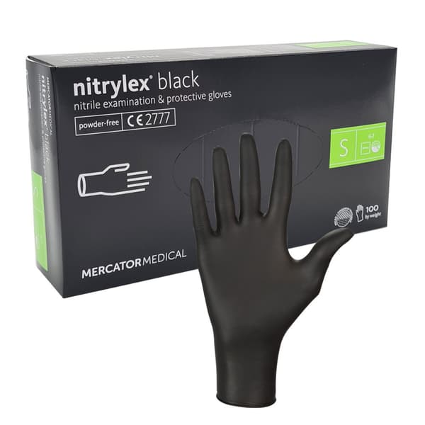 Mercator Nitrylex Mustat nitriilikäsineet S 100 kpl