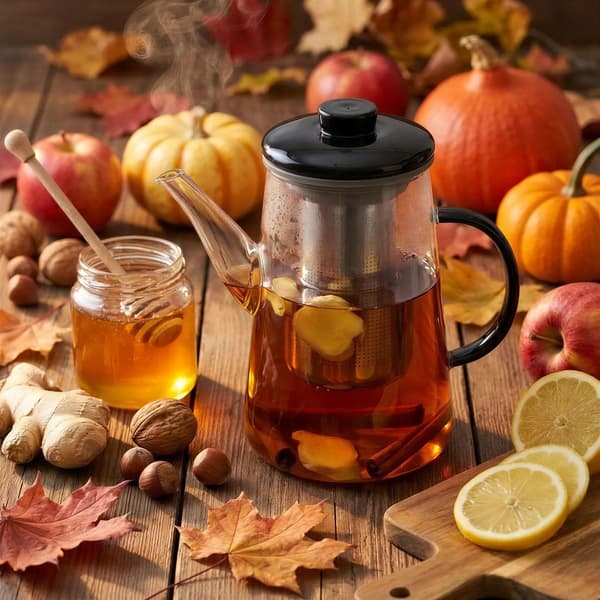 GLASKANDE TEIINFUSER 0,7L TRANSPARENT MED FILTER Ø10,6 CM
