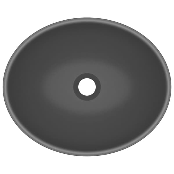vidaXL luksus oval håndvask mat mørkegrå 40x33 cm