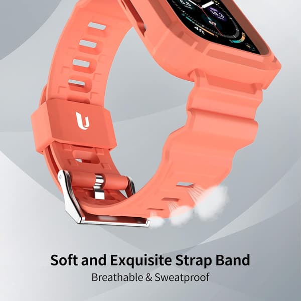 APPLE WATCH-REM 7/6/5/4/3/2/1 LYSERØD SILIKONE 38MM