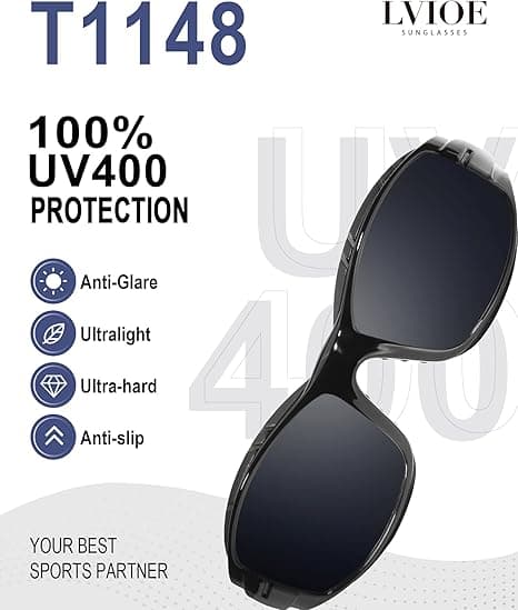 Cykelsolbriller polariserede sorte UV400 løb