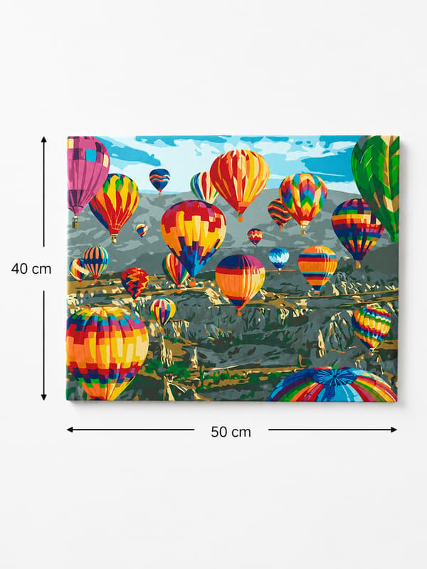 Målning med siffror med ram ballonghimmel 50x40 cm