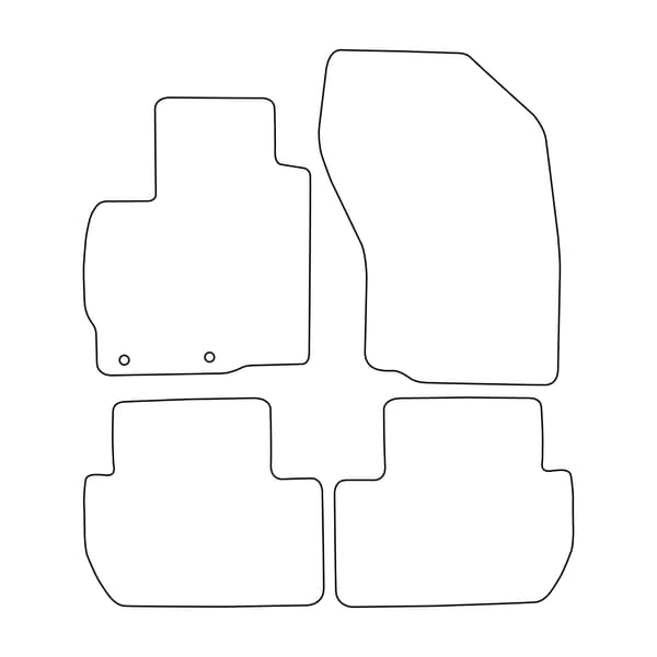 [BLM]MI016 Sort - Velourmåttesæt til Mitsubishi Outlander II 2007-2012 - Sorte detaljer