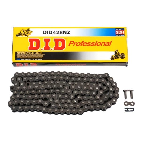DID 428NZ-124 drivkæde (124-led) UDEN O-ringe (åben + klips)