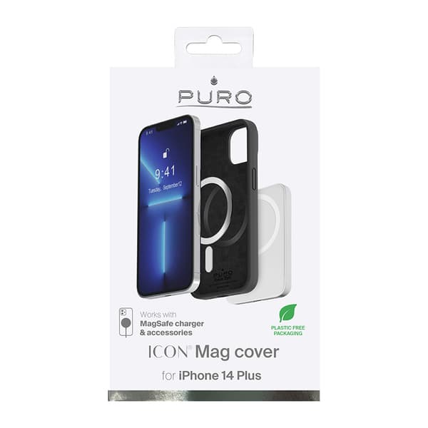 PURO ICON MAG - iPhone 14 Plus MagSafe -kotelo (musta)