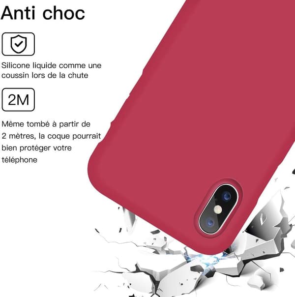 SILIKONEETUGER TIL IPHONE XS/X 5.8' LYSERØD RØD