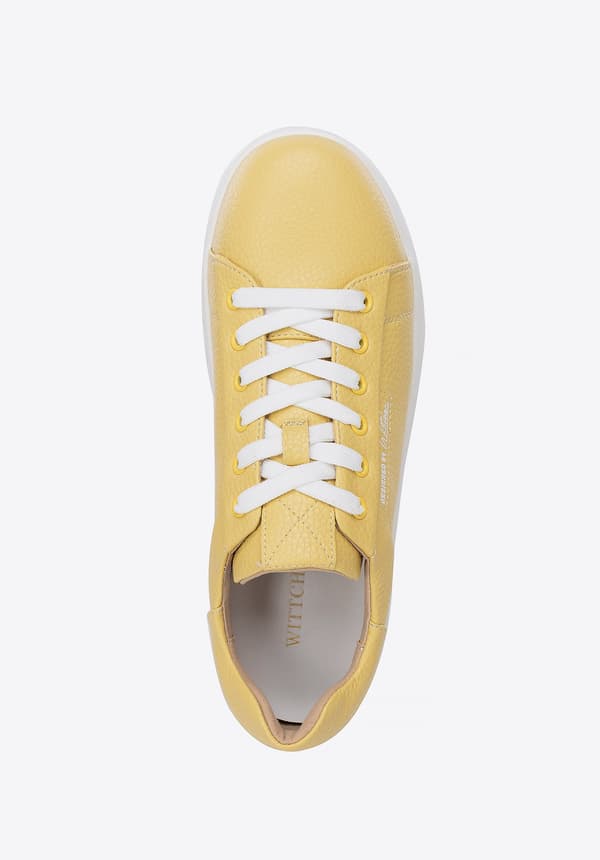 Wittchen dame klassiske gule platform sneakers, naturlæder