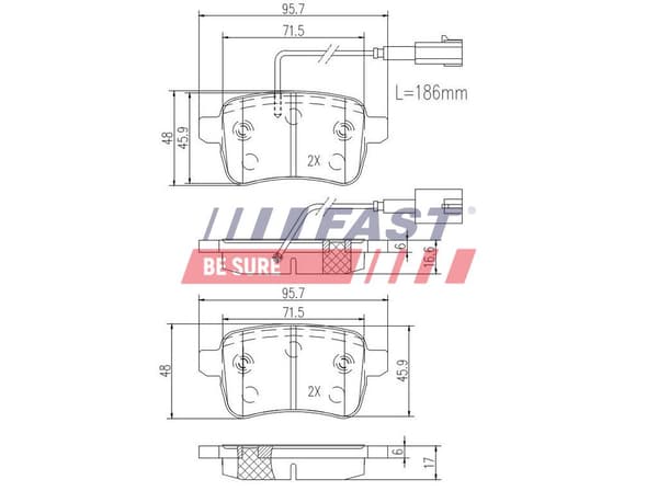 BAGSTE BREMSEKLODSER FT29168 FAST