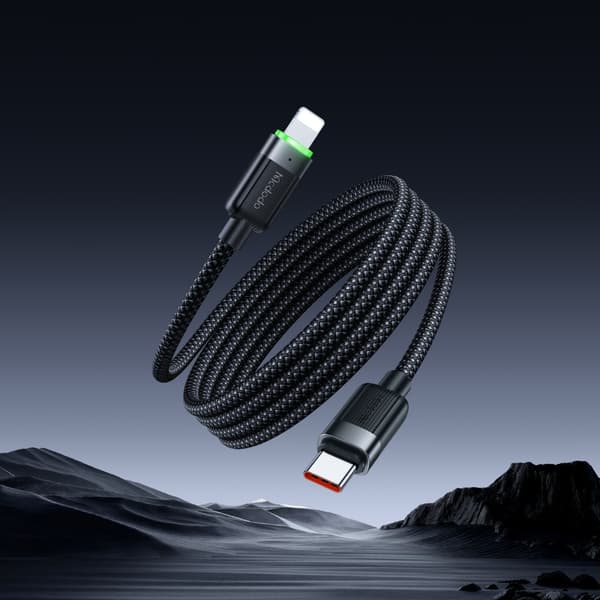 MCDODO Laddkabel USB-C Blixtsnabb Laddning för iPhone 1M LED
