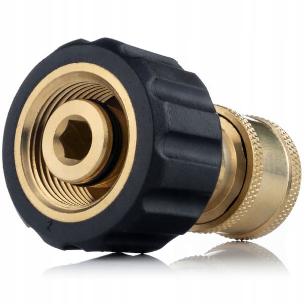 M22-adapter invändig 14 mm → 3/8" snabbkoppling i mässing för högtryckstvätt
