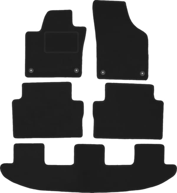 Velour gulvmåtter sæt til Seat Alhambra II minivan (2010-)