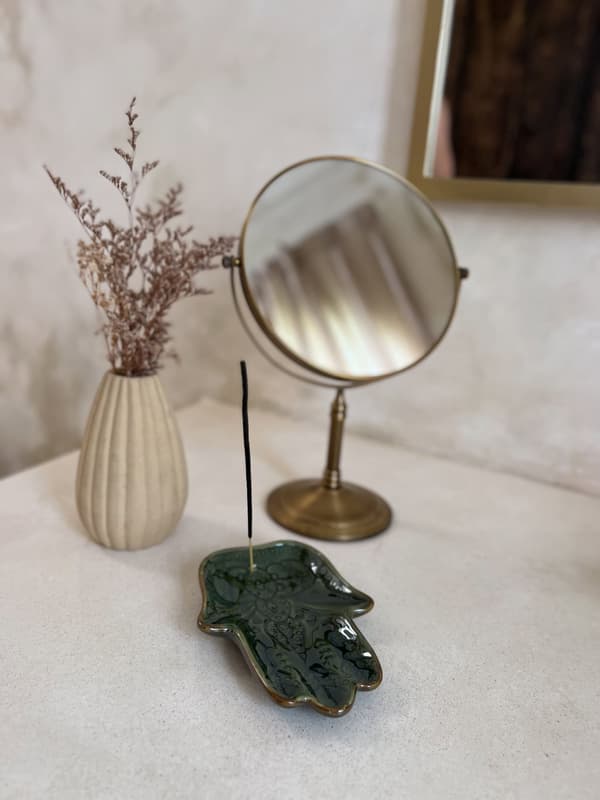 Keramisk ställ HAMSA grön