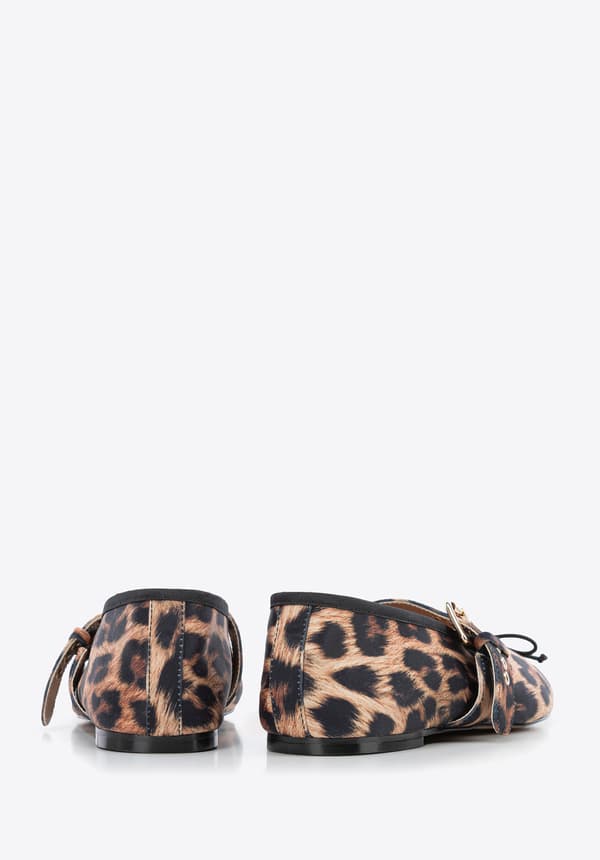 Wittchen Dame Balletsko i Leopardprint Lycra, brun og sort, brun og sort polyuretan