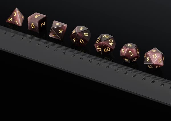 Opal Cat's Eye RPG terningsæt med 7 krystalterninger