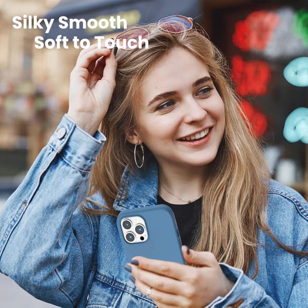 ETUI TIL APPLE IPHONE 13 PRO MAX FLEKSIBELT BLÅT MED MIKROFIBER A2484