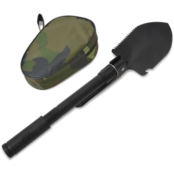 vidaXL foldbar skovl, kulstofstål, sort