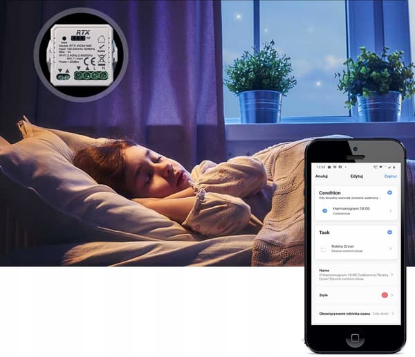 RTX TUYA WiFi + RF MINI -rullakaihtimien ohjainmoduuli