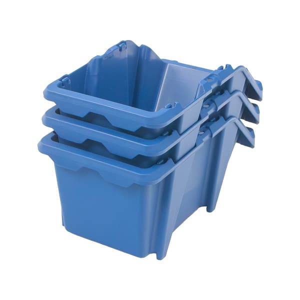 Mega-M lagerlåda plastlåda 200x300x130 mm blå 20-pack