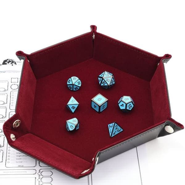 Fløjlslæder terningbakke Elf Leaf RPG terningbakke 17 cm