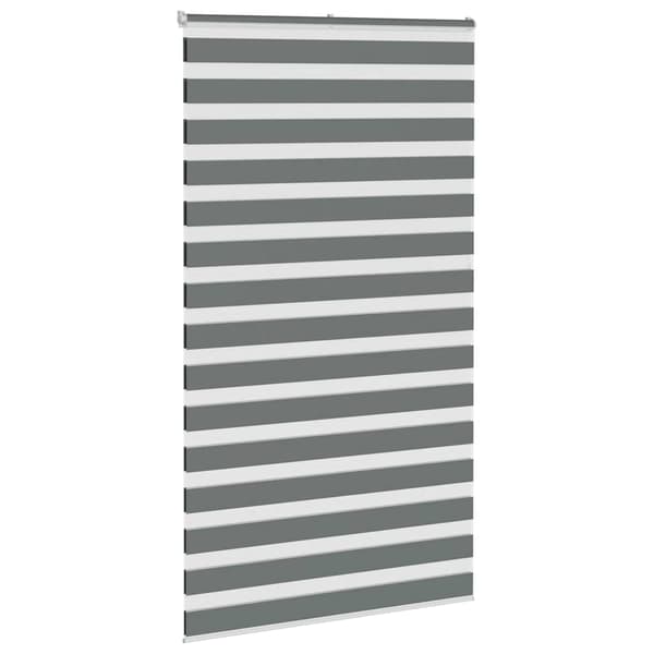 vidaXL Zebrarullgardin, mörkgrå, tygbredd 115,9 cm, polyester