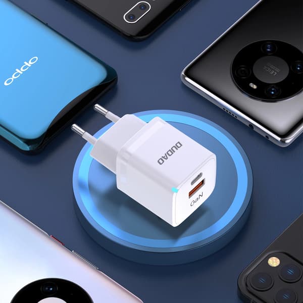 Dudao A13Pro GaN 33W PPS USB C/USB Väggladdare - Vit