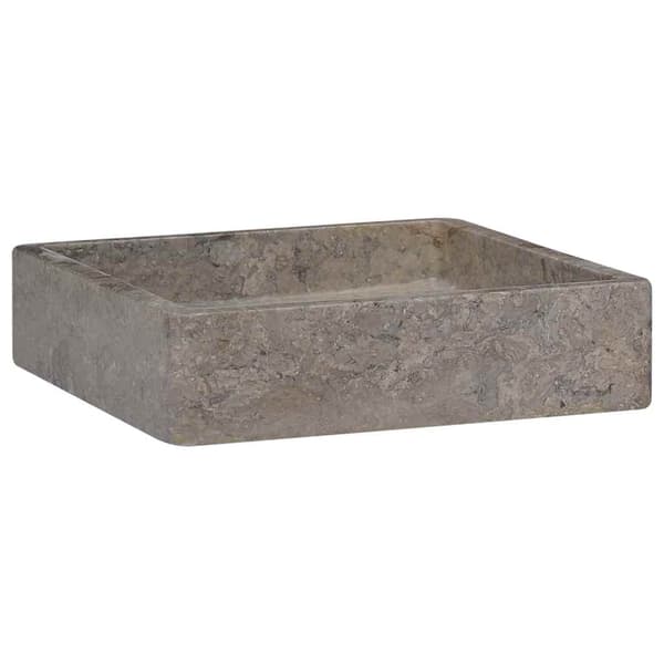 vidaXL Handfat, grått, 40x40x10 cm, marmor