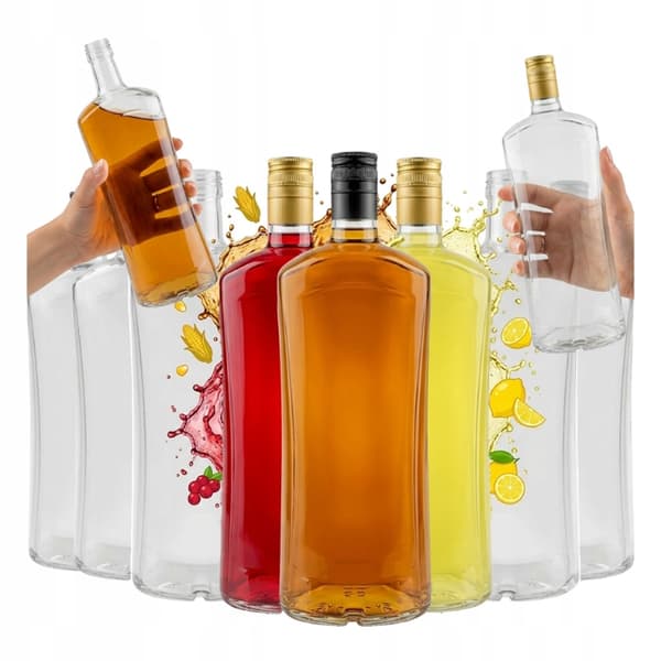10x DIVA-flaska 1000ml glasflaskor för moonlight-likör vodka bröllopsjuice 1L