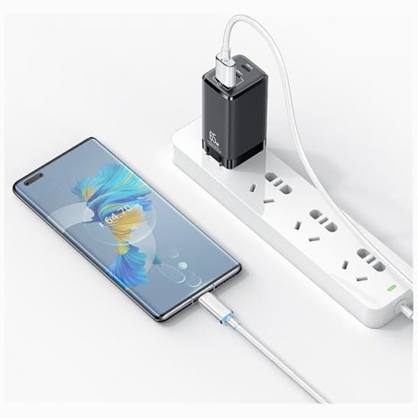 USAMS Cloud Series US-SJ658 6A USB-A til USB-C kabel 1,2m sort