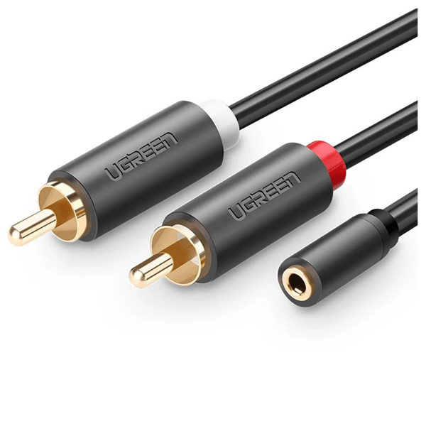UGREEN AV102 Kabel 2x RCA (Cinch) jack 3,5 mm 1m (sort)