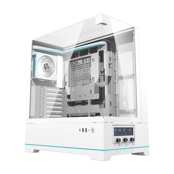 Darkflash DY450 PRO computerkabinet (hvid) + 1 blæser