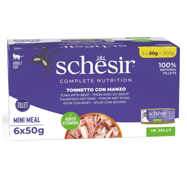 Schesir M-pak vådfoder til katte, blanding af smagsvarianter 24x50 g