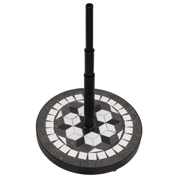 vidaXL rund parasolfod sort og hvid 12 kg