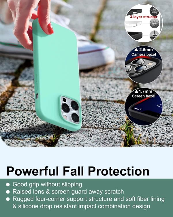 SILIKONEETUGER TIL APPLE IPHONE 14 PRO MAX GRØN A2894 A2651 A2893