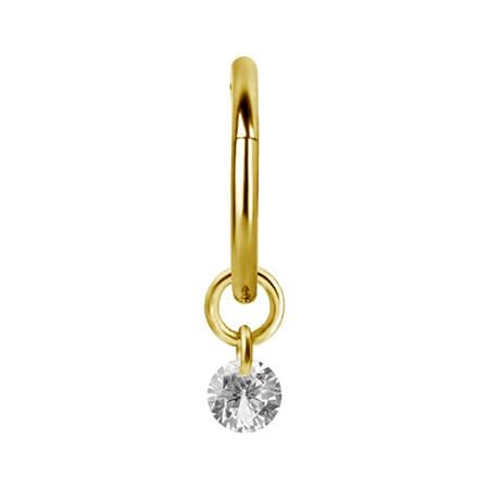 Berlocker - kubisk zirkonia - guld - D-010