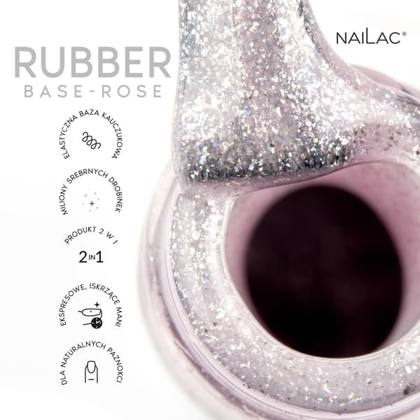 Ruusu NaiLac -kumipohja 7ml