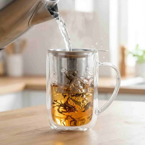 Krus i termisk glas til vinterte og urter, 500 ml låg