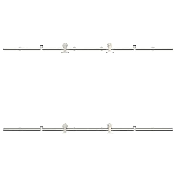 vidaXL Skjutdörrsfäste 183 cm stål silver