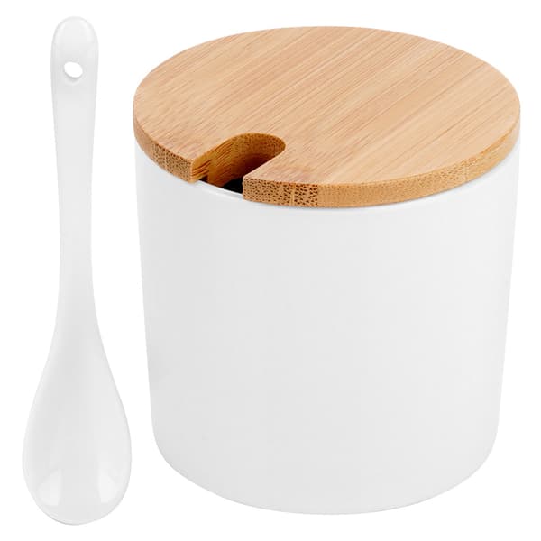 Hvid keramisk sukkerskål
