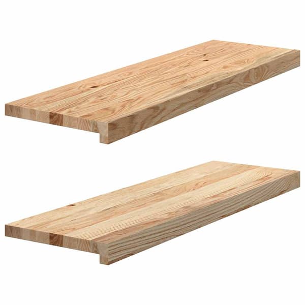 vidaXL trappetrin, 2 stk. ubehandlede, 80x25x2 cm massivt egetræ