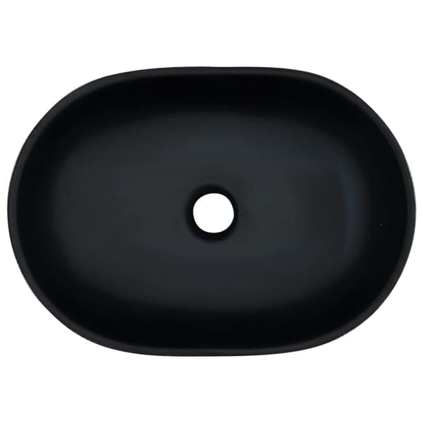 vidaXL bordvask sort og grå oval 47x33x13 cm