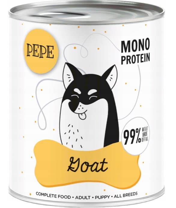 Pet Paka | Pepe | Vådfoder til hunde - 800g dåse - Ged | Ged 800g