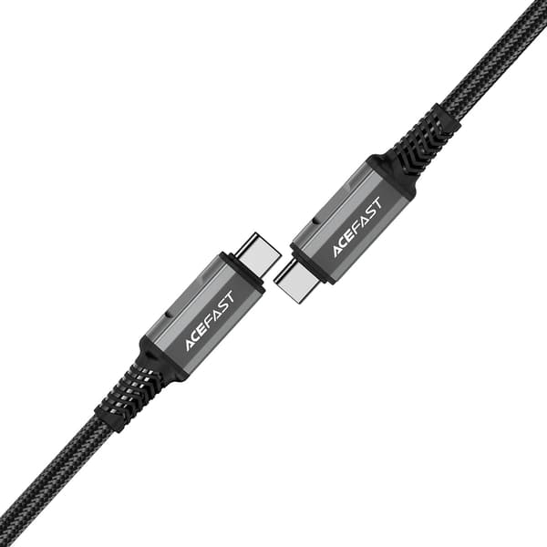 Acefast C1-09 USB-C / USB-C USB4 PD3.1 5A Kaapeli 1m - Harmaa-Musta
