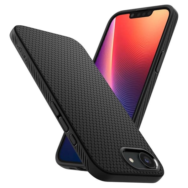 Spigen Liquid Air -suojakuori iPhone 16e:lle (mattamusta)